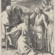 sketch from 19th century of the daughters of Zelophehad pleading to Moses