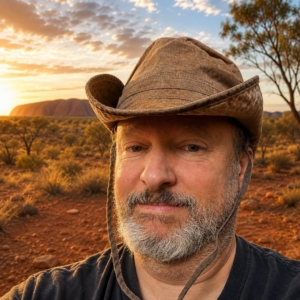 James Nerlinger, a bearded man in a cowboy hat
